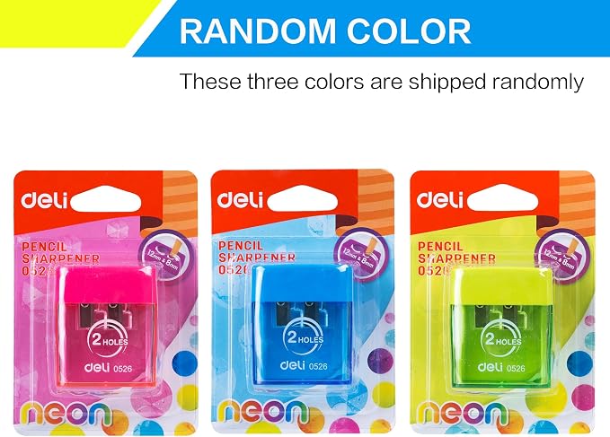 Deli Pencil Sharpener, Manual Pencil Sharpeners, Dual Holes - Image 7
