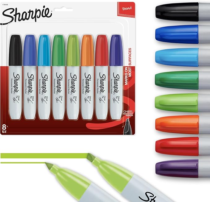 Sharpie Permanent Chisel Tip Marker Set, Poster Markers by Unknown