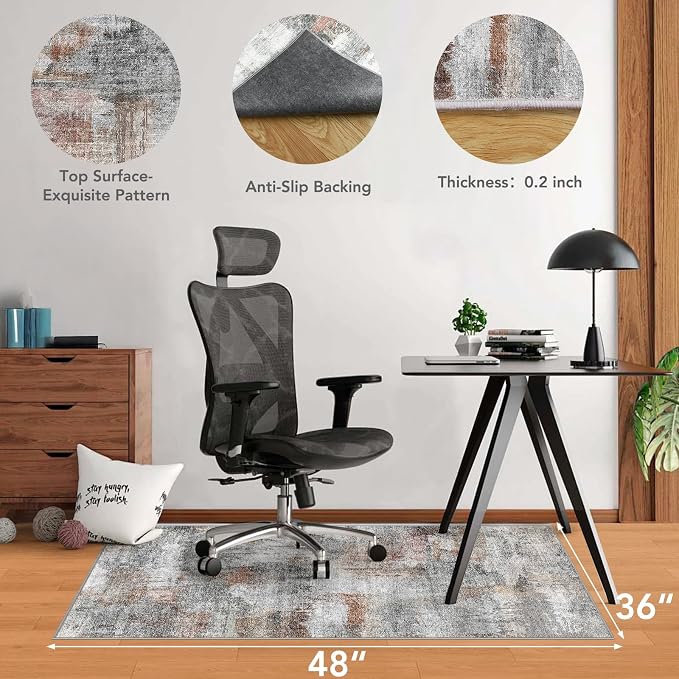 Office Chair Mat for Hardwood Floor&Tile Floor, Under Desk Rug for Rolling - Image 2