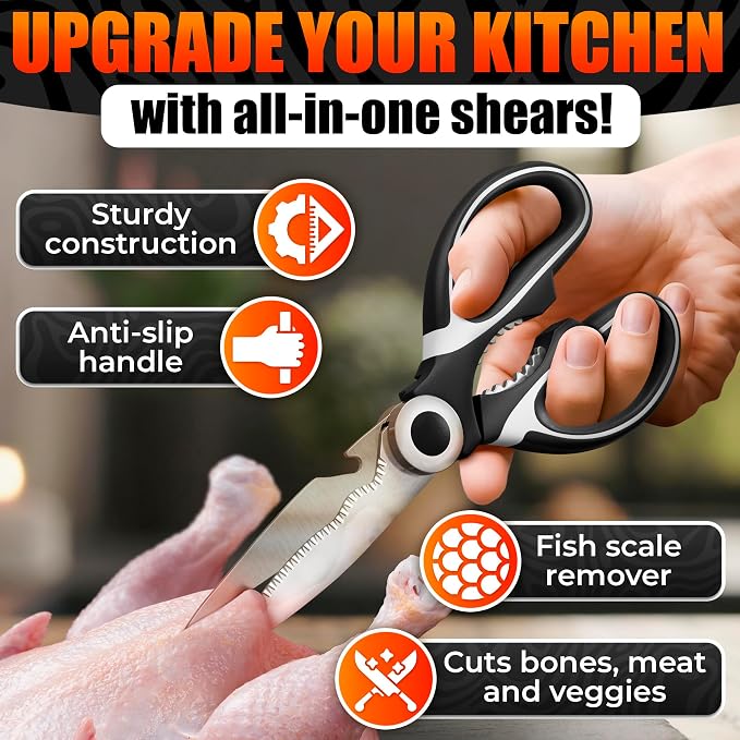 2 Pcs Heavy Duty Kitchen Scissors - Image 4