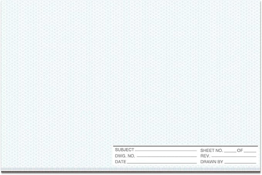 1 Pack 50 Sheets 11" x 17" Isometric Graph Paper Pad Landscape by gisgfim
