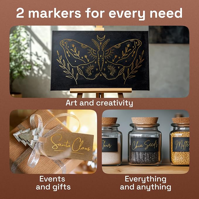 ARTISTRO 2 Gold Acrylic Paint Markers - Image 6