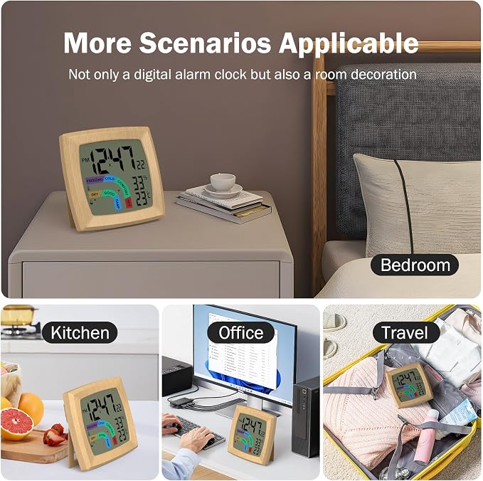 VOILEIPAGI Travel Alarm Clock Bedside Clock - Image 6
