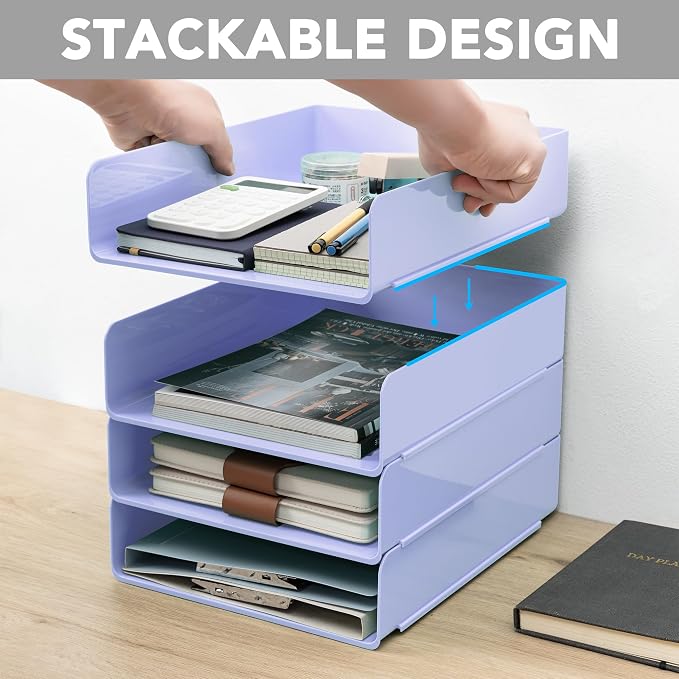 Tiawudi Desk Organizer, Office Organization and Storage, Plastic Letter Tray - Image 3