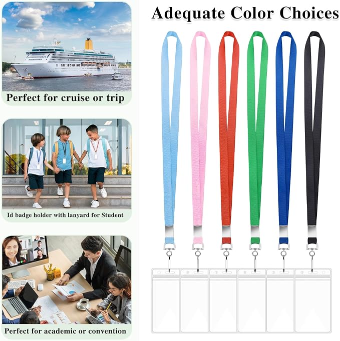 6 Pack Cruise Lanyard with ID Card Holder, Durable Lanyard with Waterproof ID - Image 5