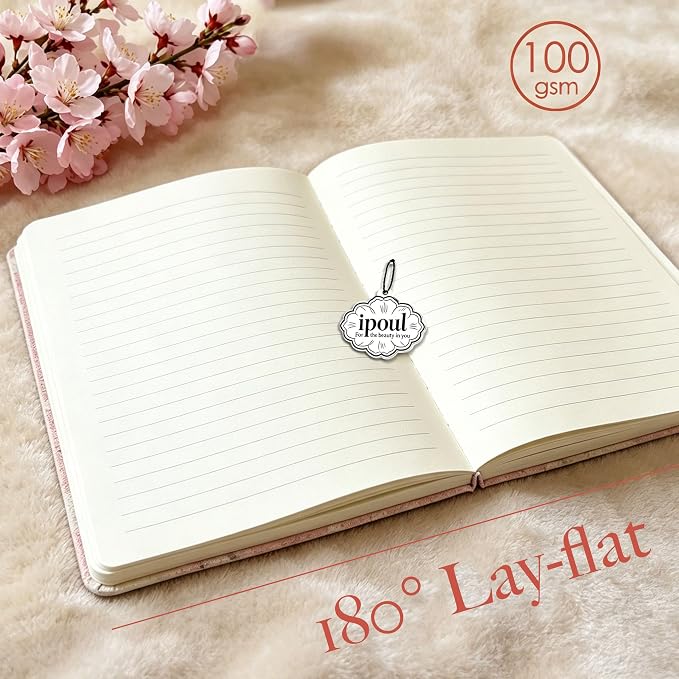 Pink Notebook, Ruled Journal, Embroidered Flower Journal, Beautiful Journal - Image 5