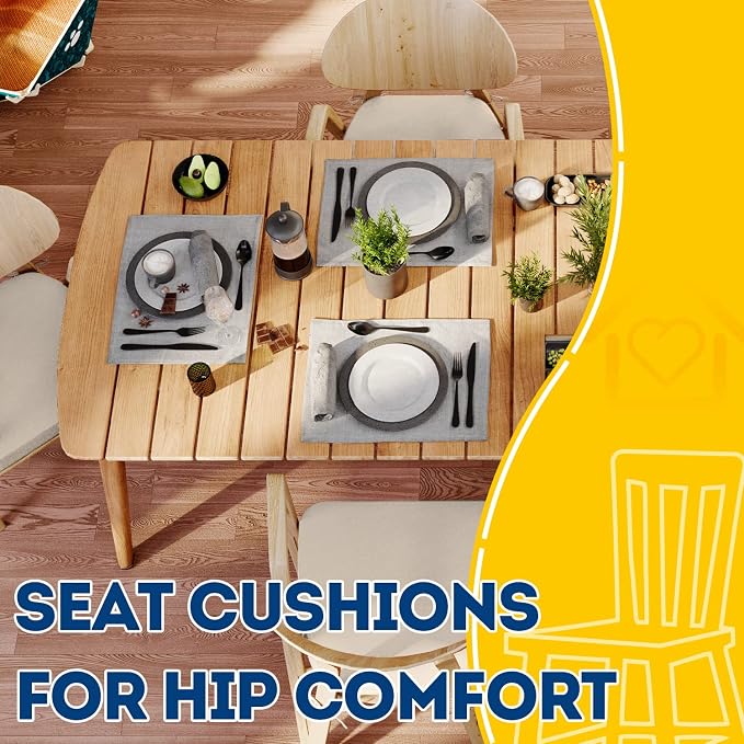 AAAAAcessories D-Shaped Chair Cushions, Machine-Washable Cover, Oatmeal Beige - Image 8