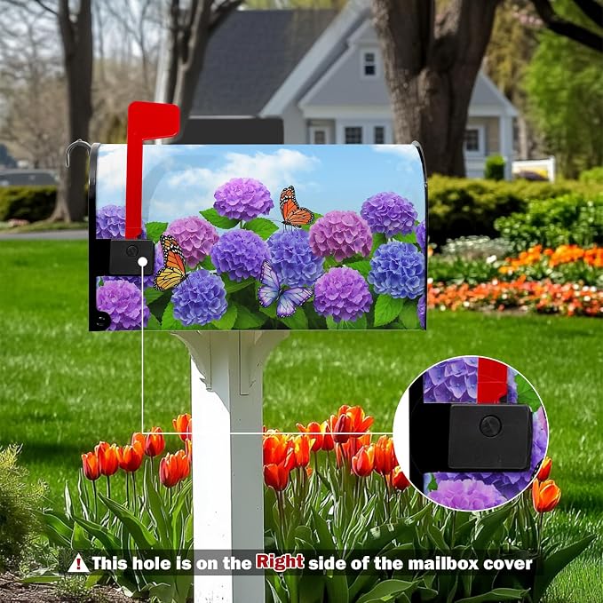 Spring Hydrangea Mailbox Cover Magnetic Standard Size Spring Summer Floral - Image 2
