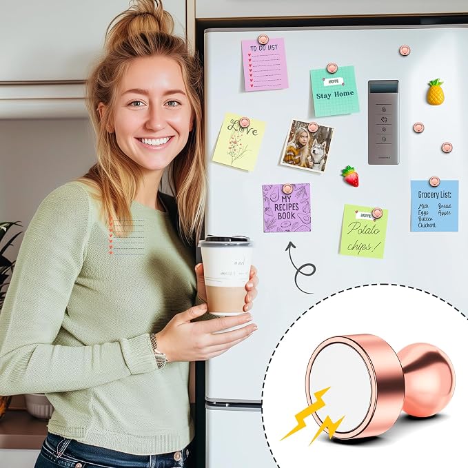 FINDMAG Fridge Magnets, Strong Neodymium White Board Magnets, Small Rose Gold - Image 4