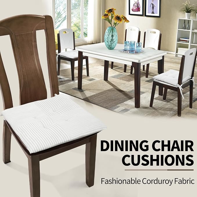 Office Stacking Chair Cushions 4 Pack, Corduroy High Density Foam Kitchen Seat - Image 6