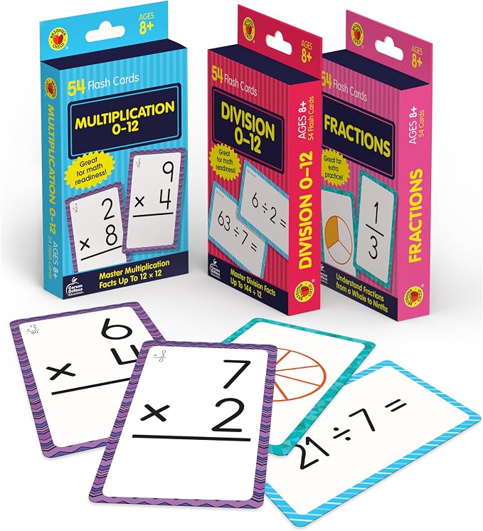 Carson Dellosa Division, and Multiplication Flash Cards, 3 Sets of Flashcards by CarsonDellosaEducation