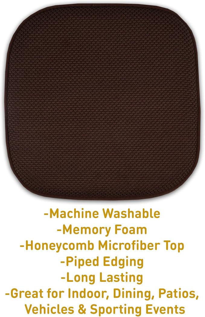 Sweet Home Collection 2 Pack Memory Foam Honeycomb Nonslip Back 16" x 16" - Image 3