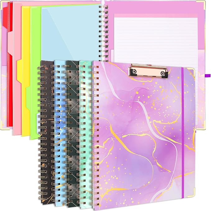 Spiral Clipboard Folio with Refillable Notepad, Cute Clipboard Folder, 5 by SFLHHDM