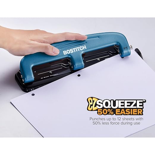 Bostitch Office EZ Squeeze™ Reduced Effort 3-Hole Punch, 12 Sheets - Image 3