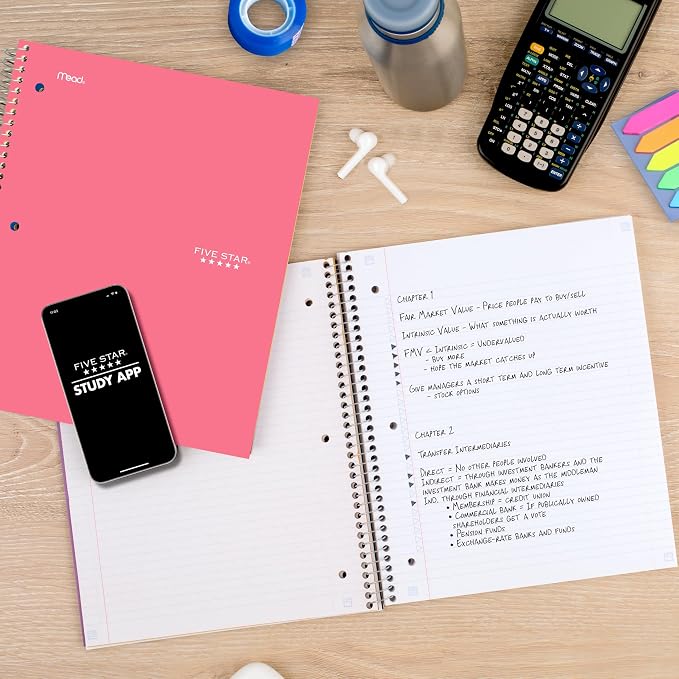Five Star Spiral Notebook + Study App, 3 Subject, College Ruled Paper, 8-1/2" x - Image 3