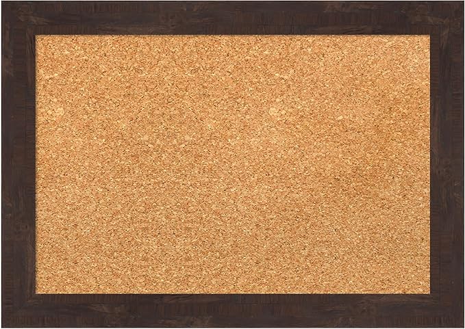 Amanti Art Natural Cork Board for Wall, 15x21 Vision Board with Brown Wood Frame, Small Corkboard Office Decor for Home Organization, Country Rustic Corkboard Pinboard to Display Items for Home-DeskLoop Office