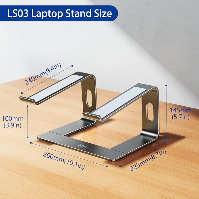 BESIGN LS03 Aluminum Laptop Stand, Ergonomic Detachable Computer Stand - Image 4