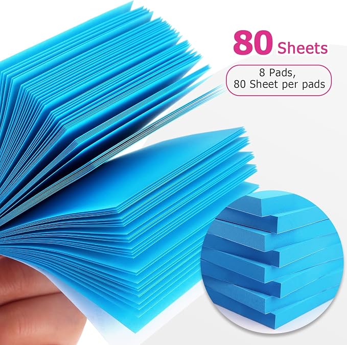 Sticky Notes 3x3 Self-Stick Notes Bright Colors Sticky Notes 8 Pads 80 Sheet/Pad - Image 4