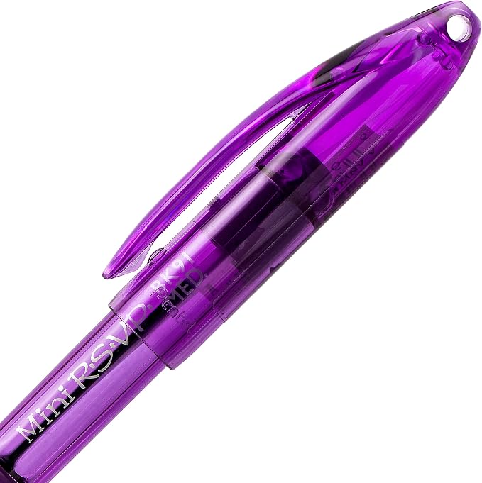 Pentel RSVP Mini Ballpoint Pen, Medium Line, Violet Ink, 12 pack - Image 4