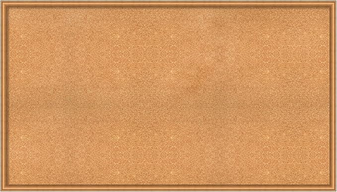 Amanti Art Natural Cork Board for Wall, 32x56 Vision Board with Bronze Frame, Oversize Corkboard Office Decor for Home Organization, Casual Corkboard Pinboard to Display Items for Home Organization-DeskLoop Office