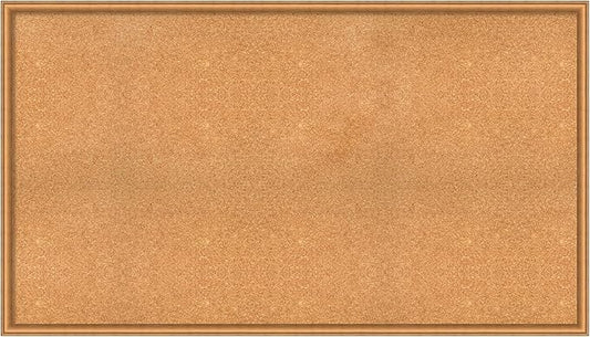 Amanti Art Natural Cork Board for Wall, 32x56 Vision Board with Bronze Frame, Oversize Corkboard Office Decor for Home Organization, Casual Corkboard Pinboard to Display Items for Home Organization-DeskLoop Office