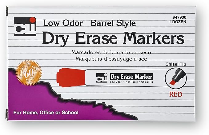 Charles Leonard Dry Erase Markers, Barrel Style - Image 3
