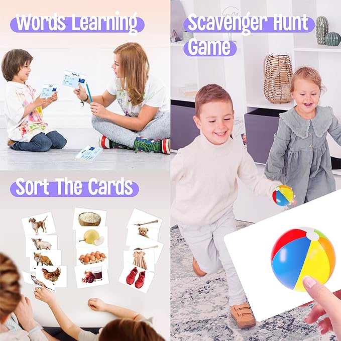 140 Noun Picture-Word Cards, Picture Flashcards Language Builder Visual Aid - Image 6