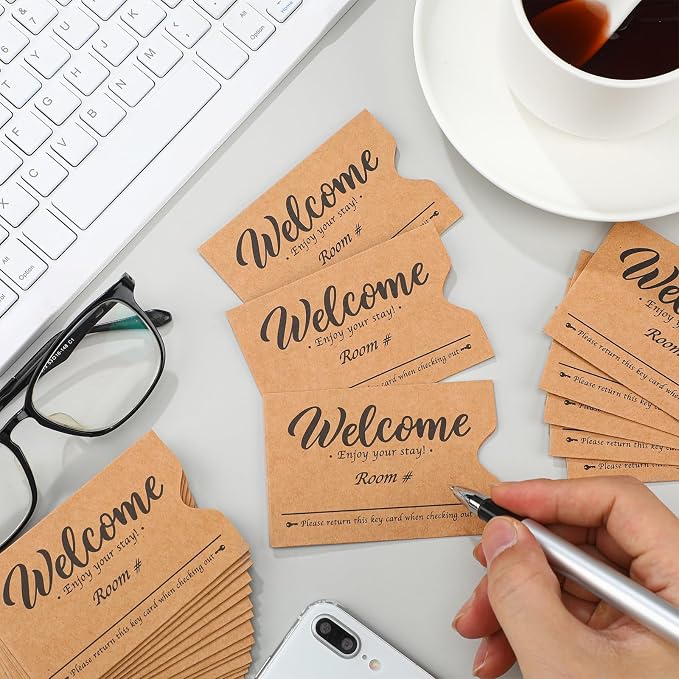 Sabary 1000 Pcs Kraft Paper Hotel Key Card Envelope Credit Card Protectors - Image 4