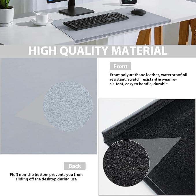 AKOZLIN 27.55”x 15.8" Soft PU Leather Surface Office Desk Mouse Mat Anti-Push - Image 5