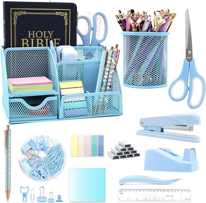 12 in 1 Desk Organizers and Accessories Set, Office Supplies Include Stapler by Shellvcase