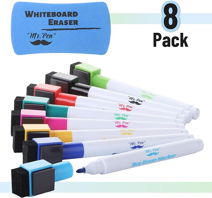 Mr. Pen- Magnetic Dry Erase Markers, 8 Pack - Image 2
