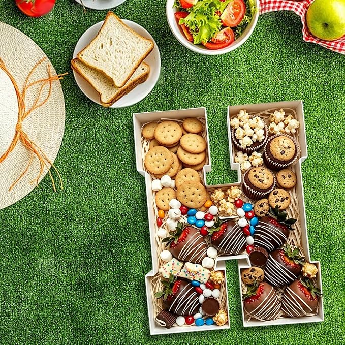 Plastic Fillable Letter Charcuterie Box, 10in Reusable Alphabet Shaped Tray - Image 7