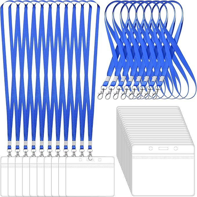 100 Pack Lanyards for ID Badges by Lecpeting