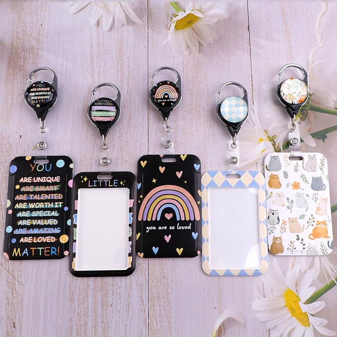 Cute Rainbow Badge Reel Whit ID Holder Love Heart - Image 2