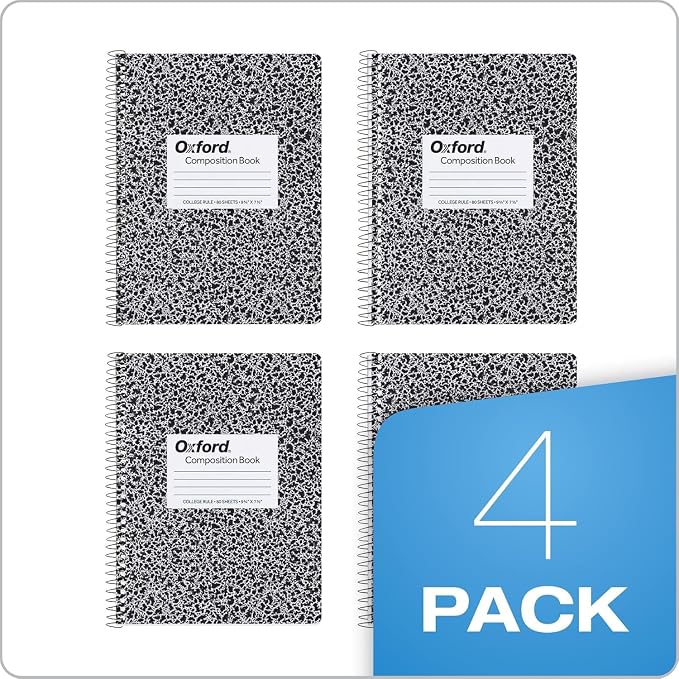 Oxford Spiral Composition Notebooks, 4 Pack, College Ruled Paper, 9-3/4 x 7-1/2 - Image 7