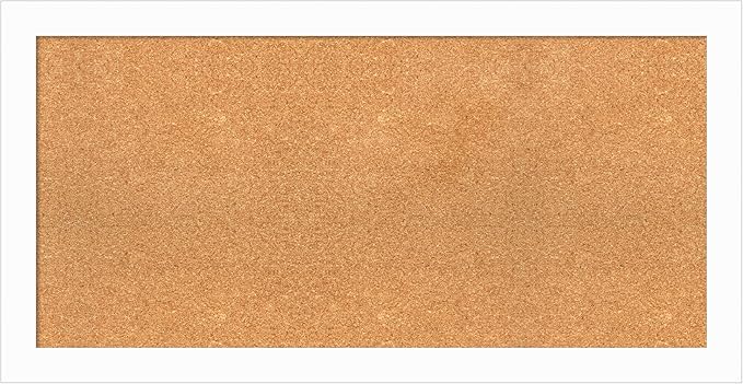 Amanti Art Natural Cork Board for Wall, 21x41 Vision Board with White Frame, Large Corkboard Office Decor for Home Organization, Casual Corkboard Pinboard to Display Items for Home Organization in-DeskLoop Office