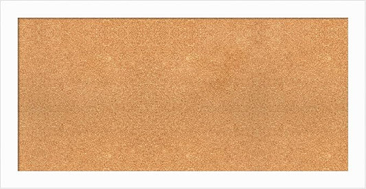 Amanti Art Natural Cork Board for Wall, 21x41 Vision Board with White Frame, Large Corkboard Office Decor for Home Organization, Casual Corkboard Pinboard to Display Items for Home Organization in-DeskLoop Office