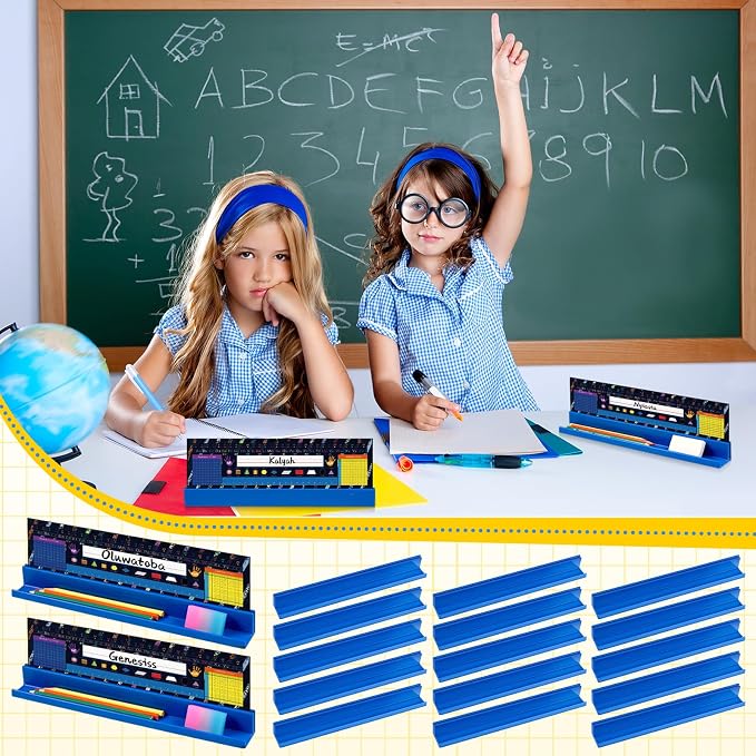 PerKoop 20 Pcs Classroom Desk Name Plates Holder Set Index Cards Storage - Image 7