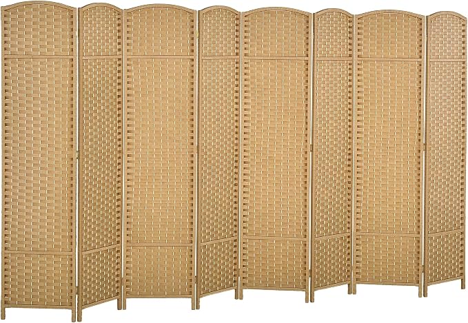 HOMCOM Room Divider, 8 Panel Folding Privacy Screen, 5.6' Tall Freestanding by HOMCOM
