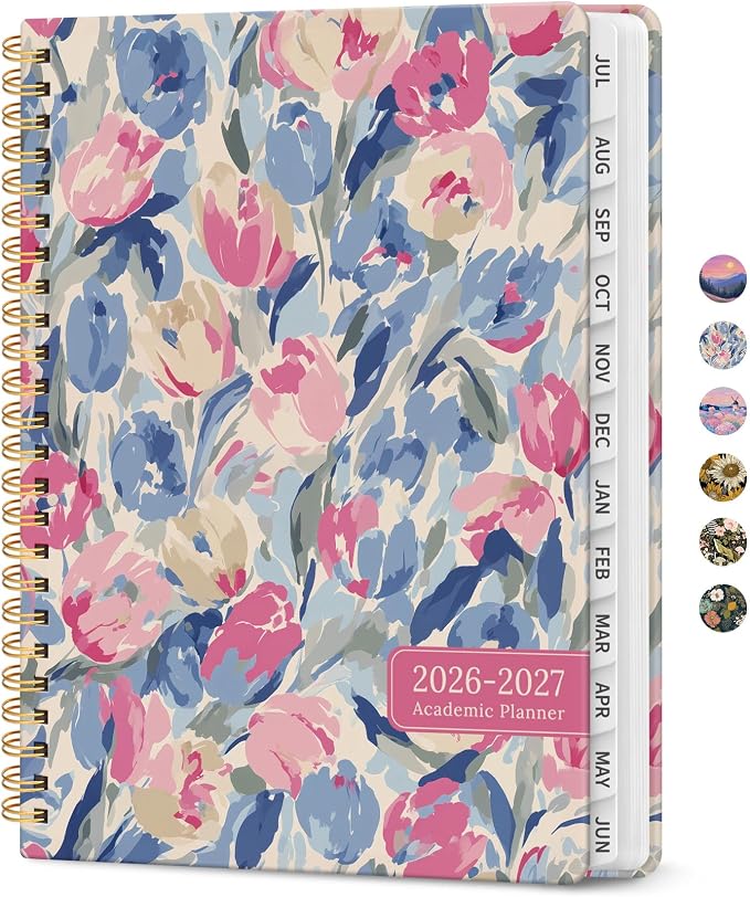 Planner 2026–2027, Academic Monthly Weekly Spiral Calendar, July 2026 – June by Taja
