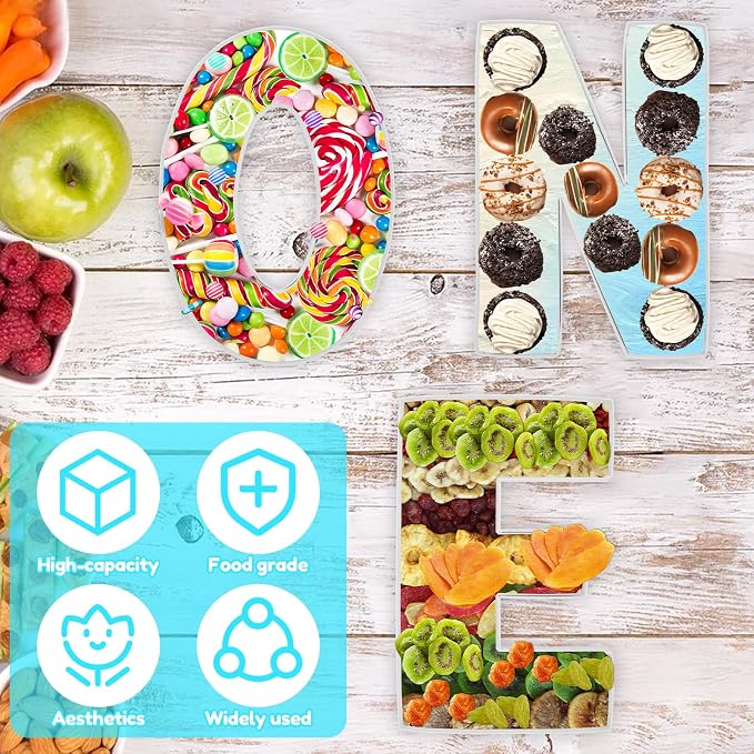 Cardboard ONE Shape Letter Food Serving Tray Large Capacity Versatile Alphabet - Image 2