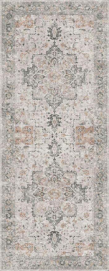 GENIMO Runner Rug 3x8, Non Slip Vintage Hallway Runner Rugs, Low Pile - Image 6