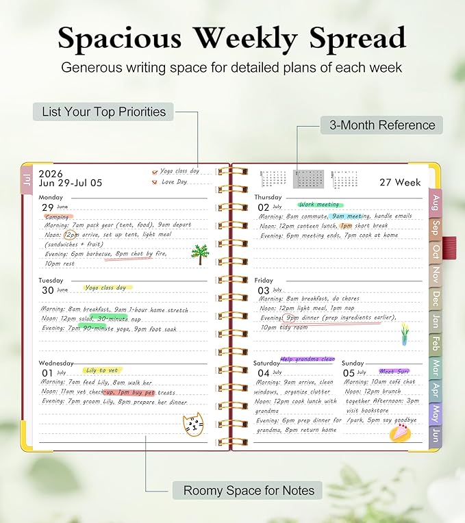 Academic Planner 2026-2027, Hardcover Weekly and Monthly Calendar Planner from - Image 3