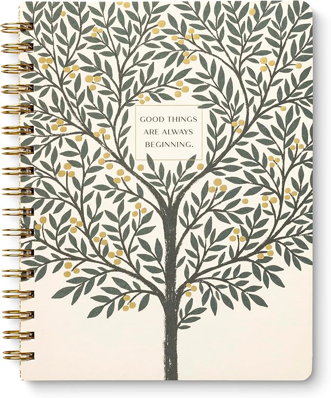 Compendium Spiral Notebook – Good Things Are Always Beginning – A Designer Spiral Notebook with 192 Lined Pages, College Ruled, 7.0”W x 9.25”H-DeskLoop Office
