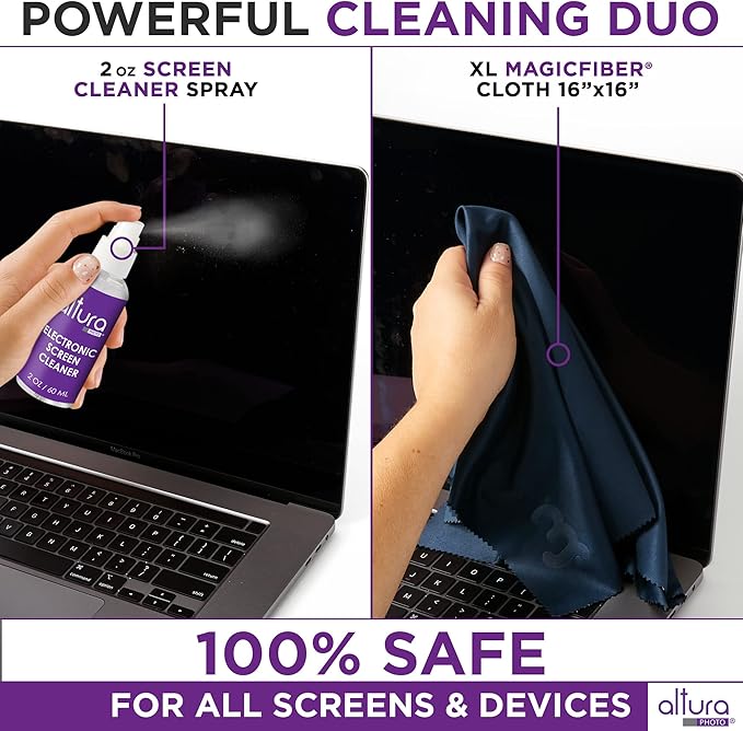Laptop Computer Keyboard Cleaner - Screen Cleaning Kit All-in-One with Gel & Spray Solution for MacBook and Other Computers-DeskLoop Office