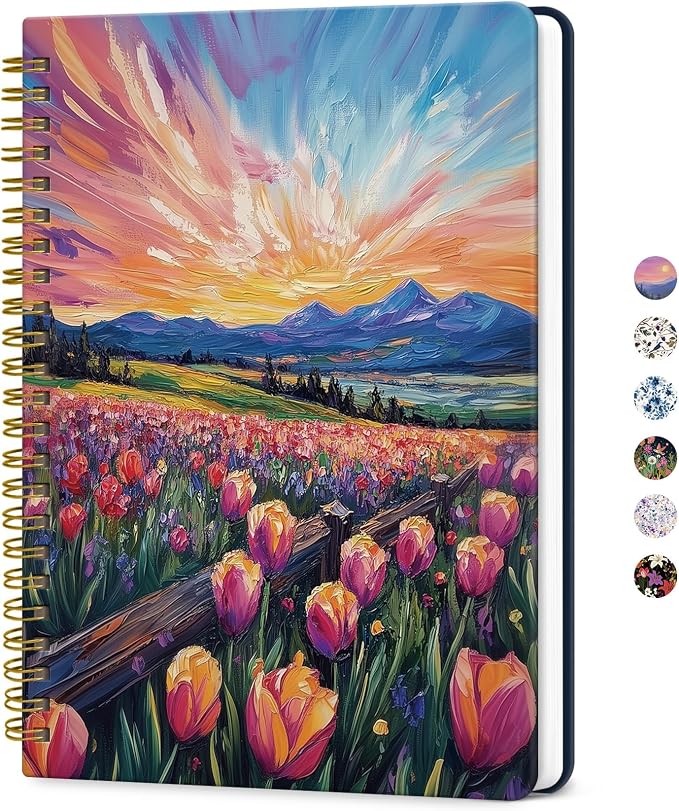 ZOTIA Lined Spiral Journal for Women, A5 Pretty Hardcover Notebook for Work by Zotia