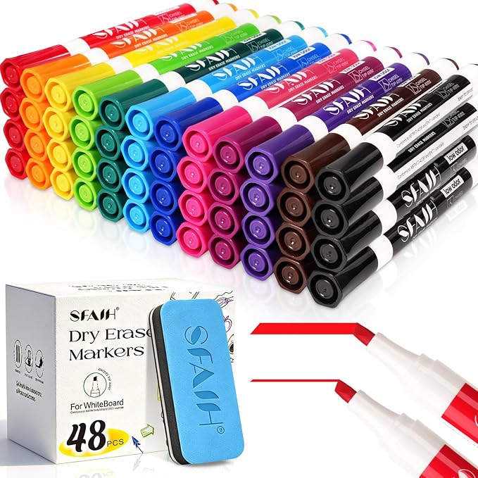 SFAIH Dry Erase Markers Chisel Tip by SFAIH
