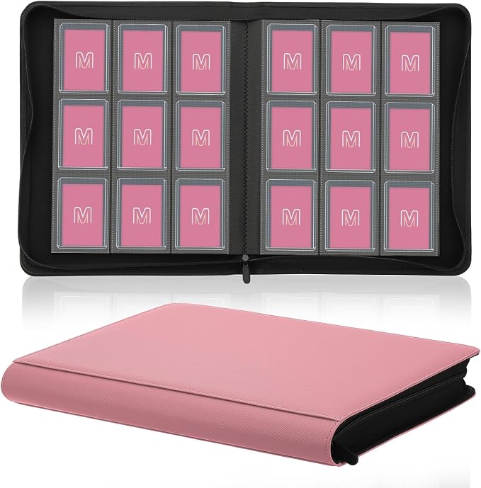 Toploader Binder, Trading Card Binder Storage Hold up 288 Cards 9-Pocket Top by MOSLA