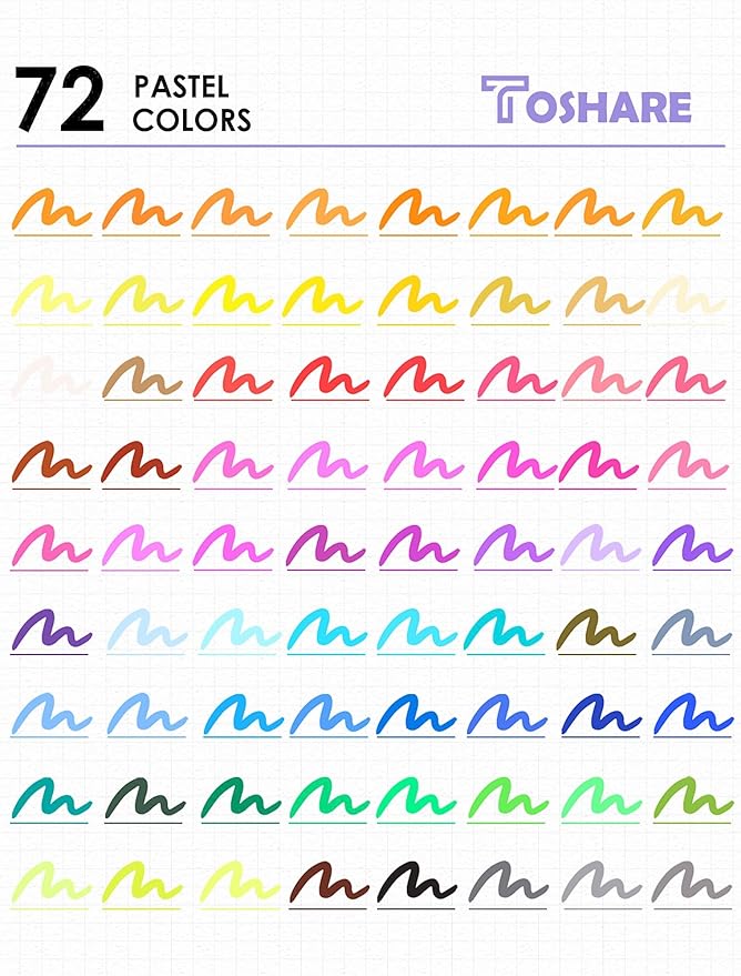 Double Brush Marker Pens, 72 Colors Art Markers Set with Fine Tip and Brush Tip for Kids Adult Coloring Book Hand Lettering Calligraphy Drawing Art Supplies Kit-DeskLoop Office