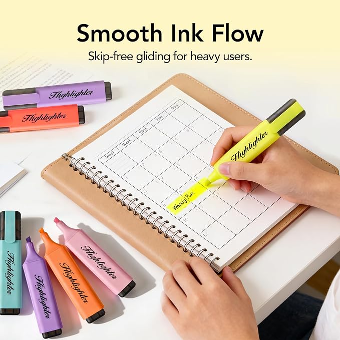 Mini Highlighters, 24 Assorted Quick-Dry Chisel Tip Marker Pens | 6 Bright & 18 - Image 6